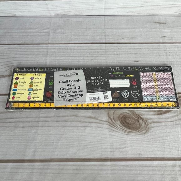 NEW Chalkboard-Style Grades K-2 Self-Adhesive Vinyl Desktop Helpers - 24 Pack - Picture 1 of 4
